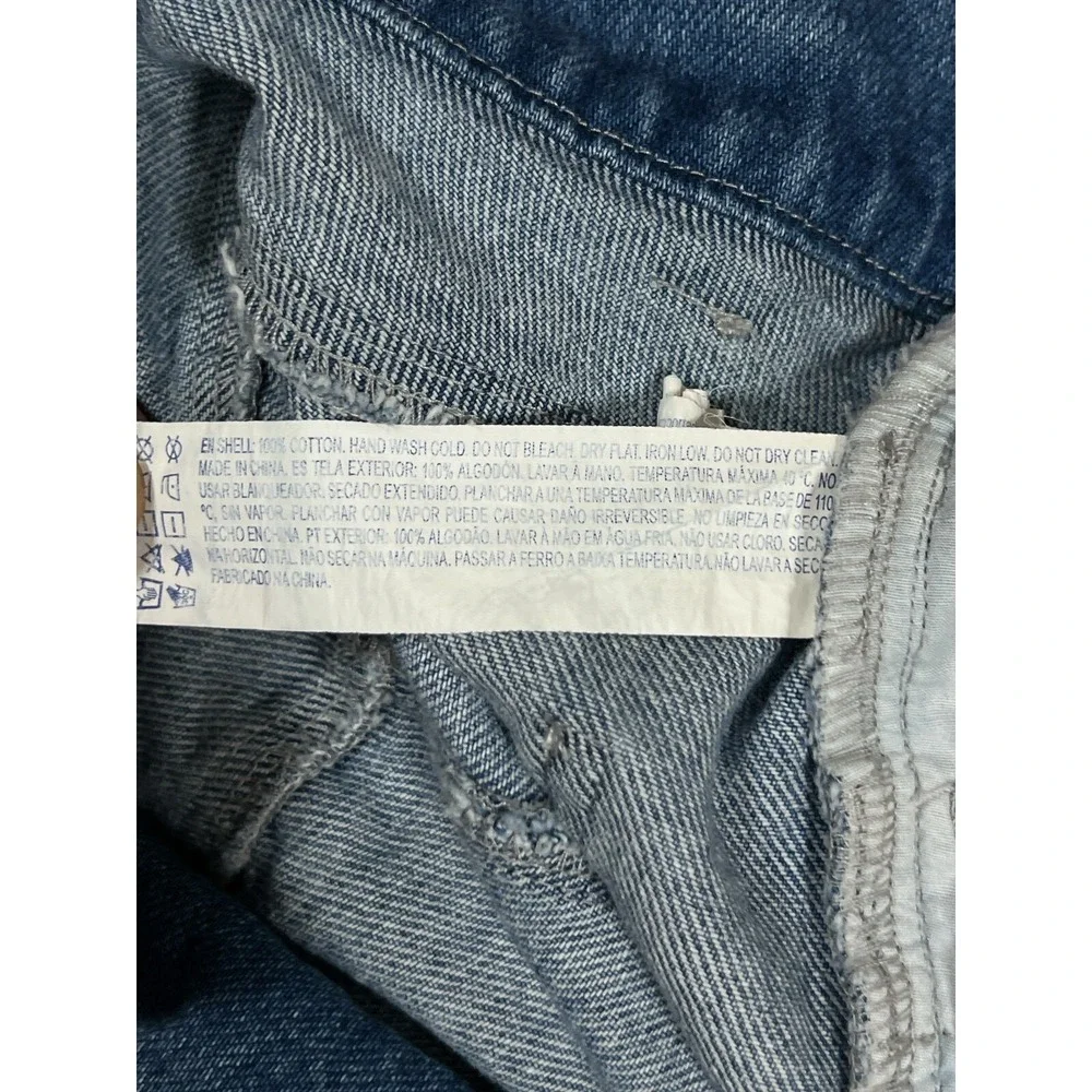 Forever 21 High Waist Denim Jean Shorts Womens Size‎ 30 Raw Hem Blue - Picture 4 of 5